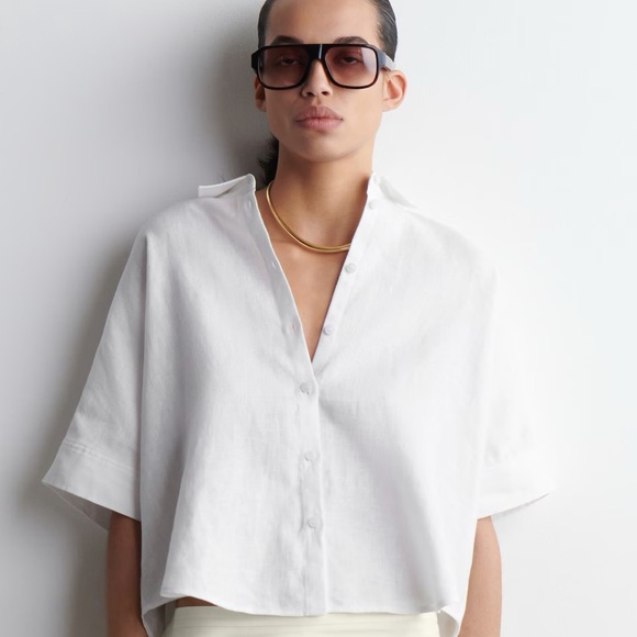 COS Tops - COS White Boxy Linen Top